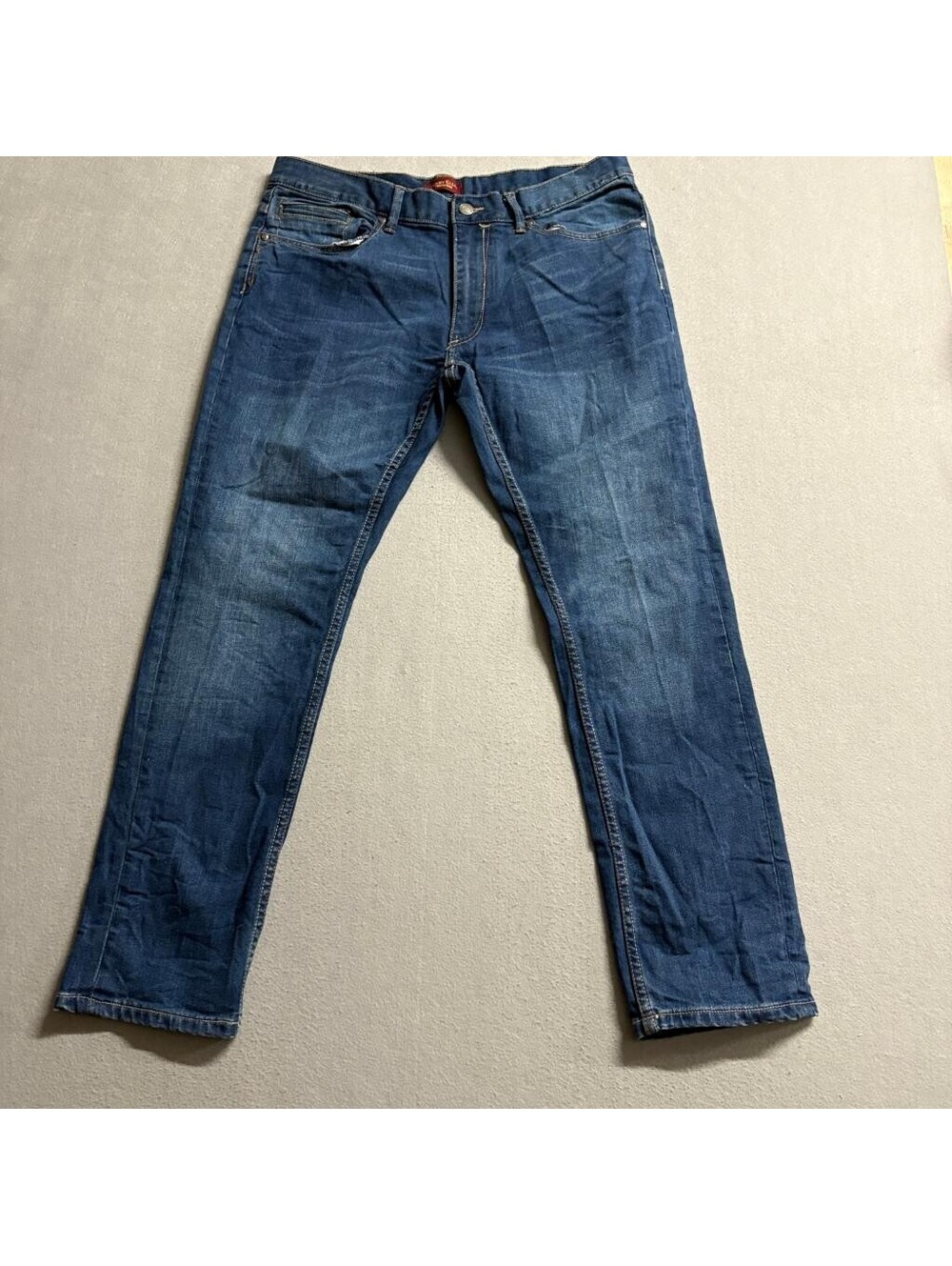 Perry Ellis Premium Denim Jeans Mens 34x30 Blue Stretch Straight Leg